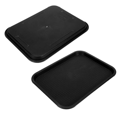 Fast Food Tray PP Rectangular Thick Slip Resistant Multi Purpose Food Service Tray for Restaurant CanteenBlack V1294-YM0523-3118220038112