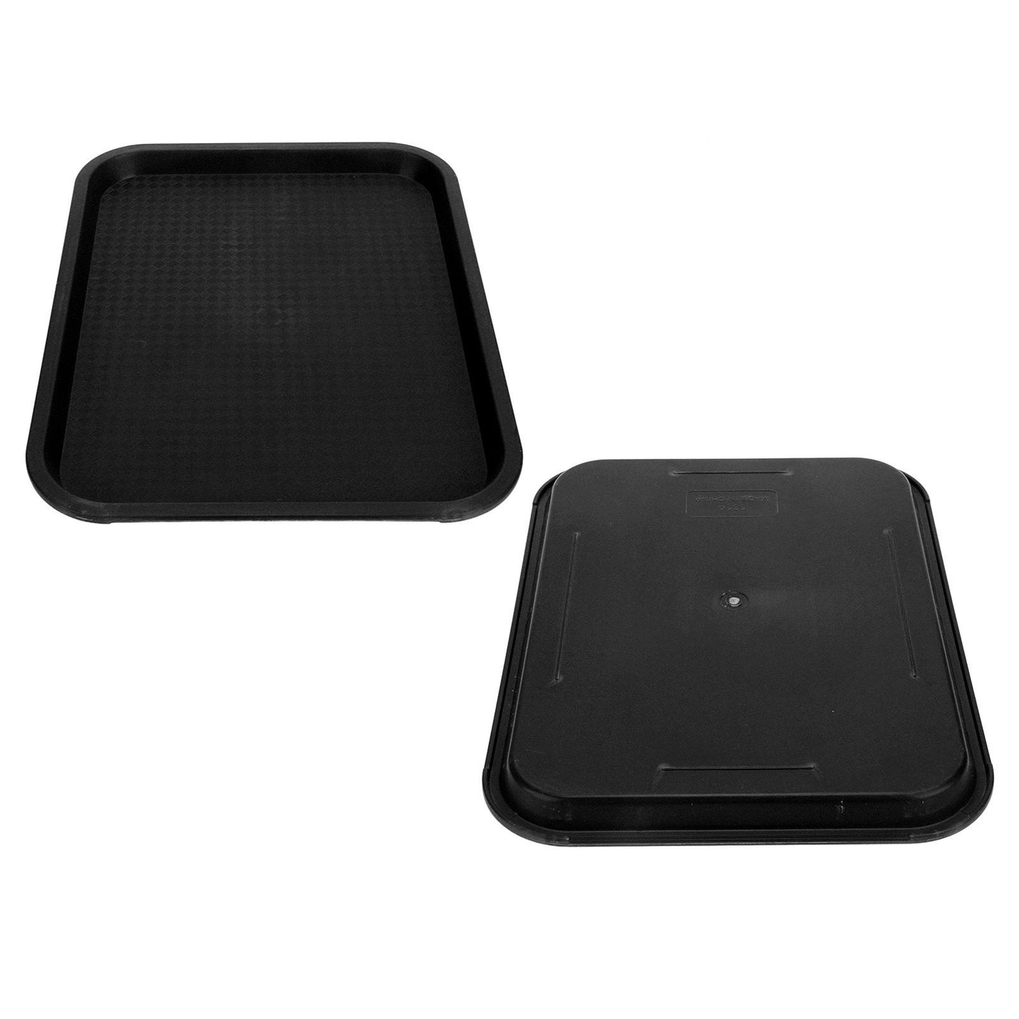 Fast Food Tray PP Rectangular Thick Slip Resistant Multi Purpose Food Service Tray for Restaurant CanteenBlack V1294-YM0523-3118220038112
