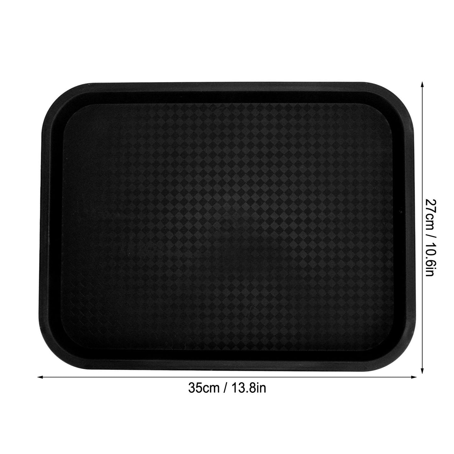 Fast Food Tray PP Rectangular Thick Slip Resistant Multi Purpose Food Service Tray for Restaurant CanteenBlack V1294-YM0523-3118220038112