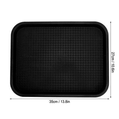 Fast Food Tray PP Rectangular Thick Slip Resistant Multi Purpose Food Service Tray for Restaurant CanteenBlack V1294-YM0523-3118220038112