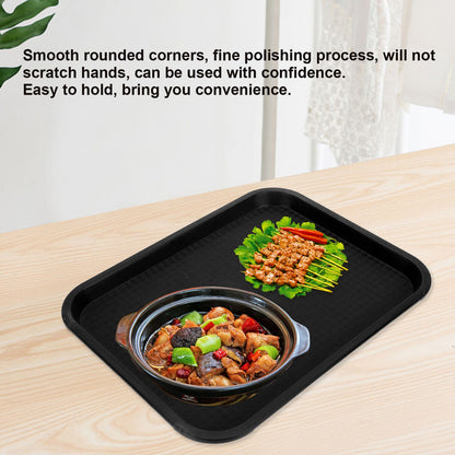 Fast Food Tray PP Rectangular Thick Slip Resistant Multi Purpose Food Service Tray for Restaurant CanteenBlack V1294-YM0523-3118220038112