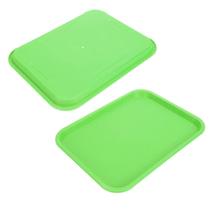 Fast Food Tray PP Rectangular Thick Slip Resistant Multi Purpose Food Service Tray for Restaurant CanteenGreen V1294-YM0523-3118220038113