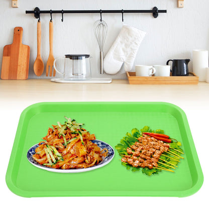 Fast Food Tray PP Rectangular Thick Slip Resistant Multi Purpose Food Service Tray for Restaurant CanteenGreen V1294-YM0523-3118220038113