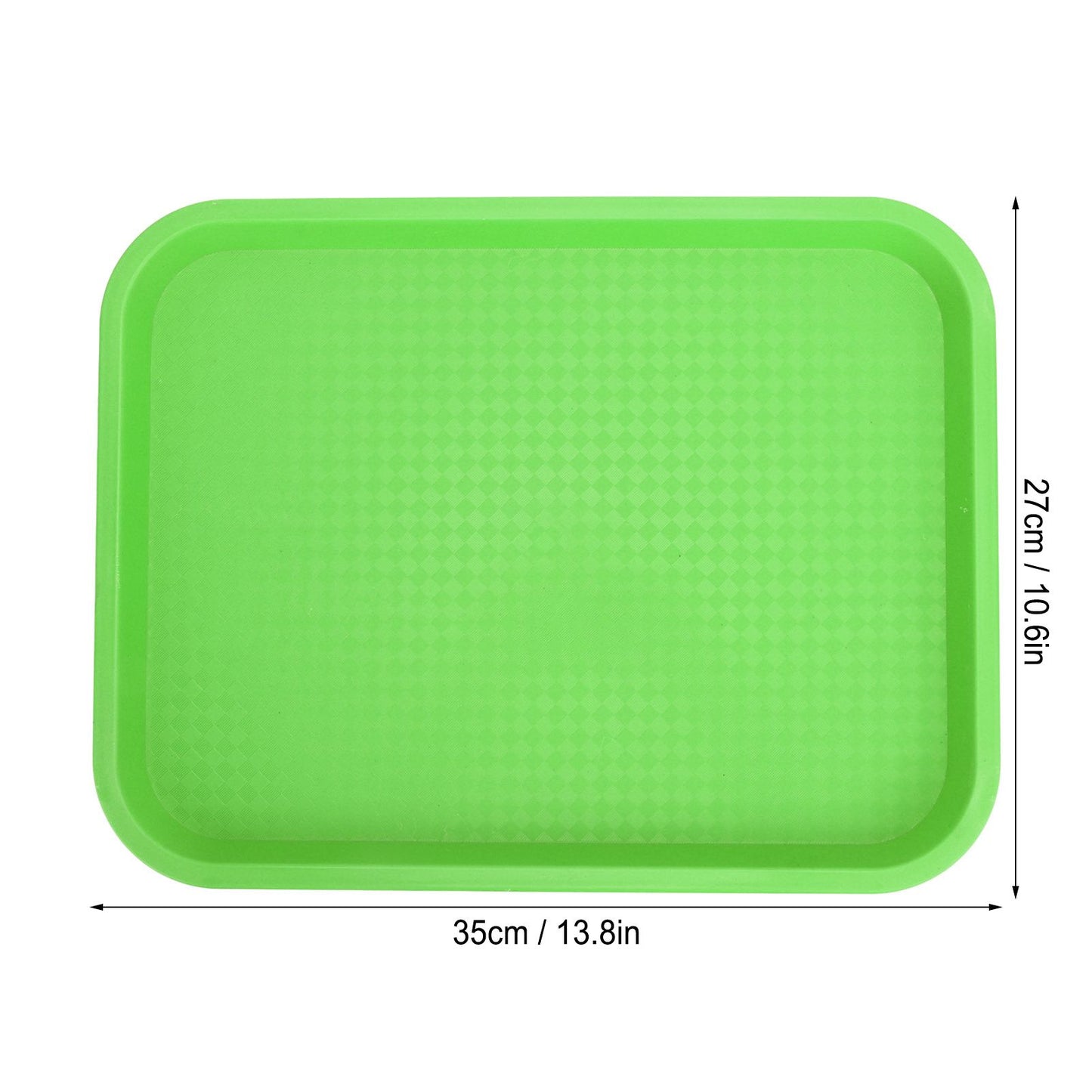 Fast Food Tray PP Rectangular Thick Slip Resistant Multi Purpose Food Service Tray for Restaurant CanteenGreen V1294-YM0523-3118220038113