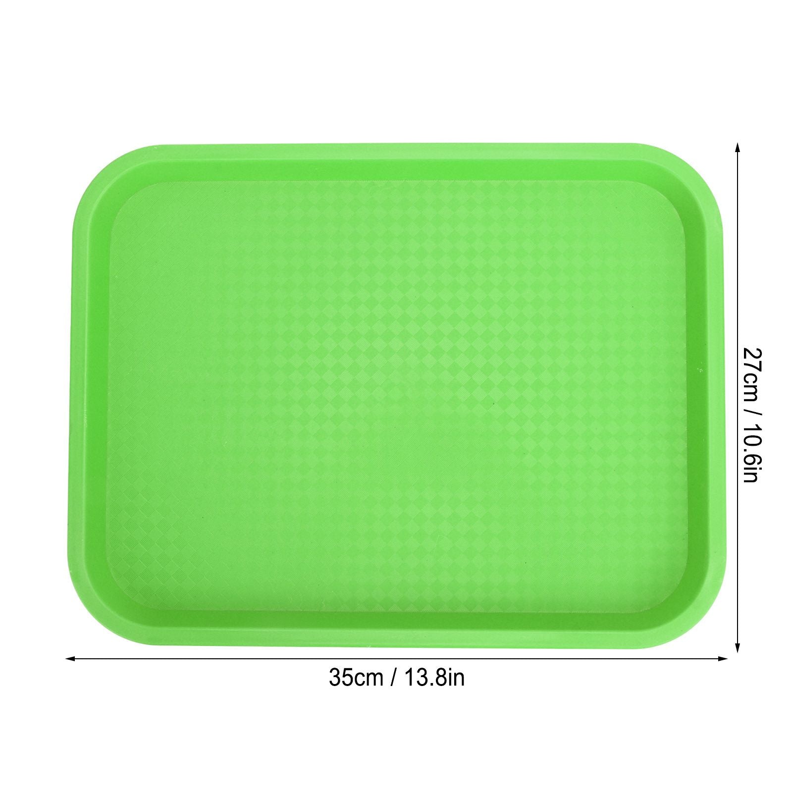 Fast Food Tray PP Rectangular Thick Slip Resistant Multi Purpose Food Service Tray for Restaurant CanteenGreen V1294-YM0523-3118220038113