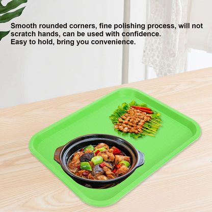 Fast Food Tray PP Rectangular Thick Slip Resistant Multi Purpose Food Service Tray for Restaurant CanteenGreen V1294-YM0523-3118220038113
