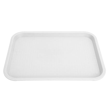 Fast Food Tray PP Rectangular Thick Slip Resistant Multi Purpose Food Service Tray for Restaurant CanteenWhite V1294-YM0523-3118220038114