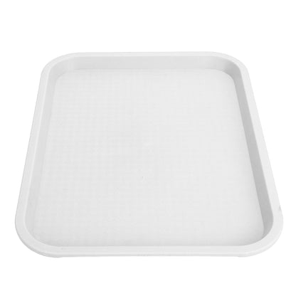 Fast Food Tray PP Rectangular Thick Slip Resistant Multi Purpose Food Service Tray for Restaurant CanteenWhite V1294-YM0523-3118220038114