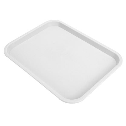 Fast Food Tray PP Rectangular Thick Slip Resistant Multi Purpose Food Service Tray for Restaurant CanteenWhite V1294-YM0523-3118220038114