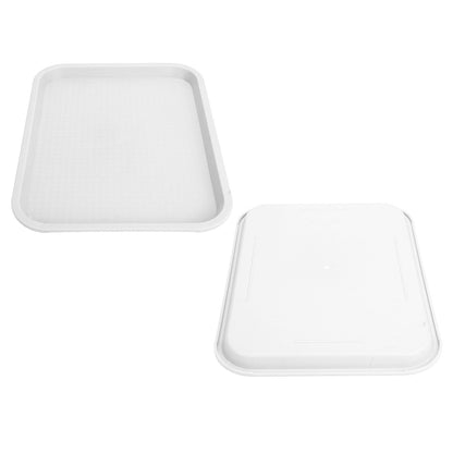 Fast Food Tray PP Rectangular Thick Slip Resistant Multi Purpose Food Service Tray for Restaurant CanteenWhite V1294-YM0523-3118220038114