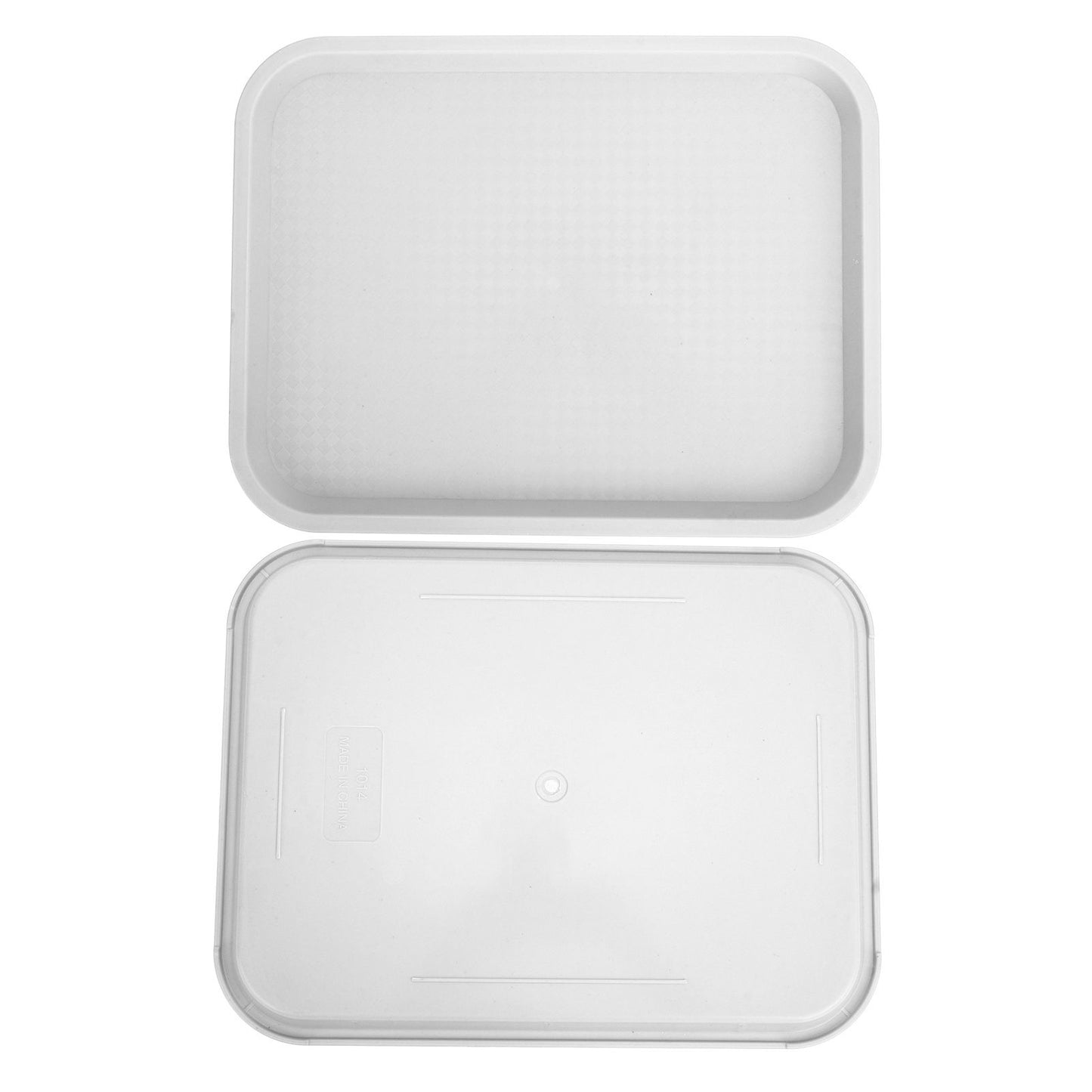 Fast Food Tray PP Rectangular Thick Slip Resistant Multi Purpose Food Service Tray for Restaurant CanteenWhite V1294-YM0523-3118220038114