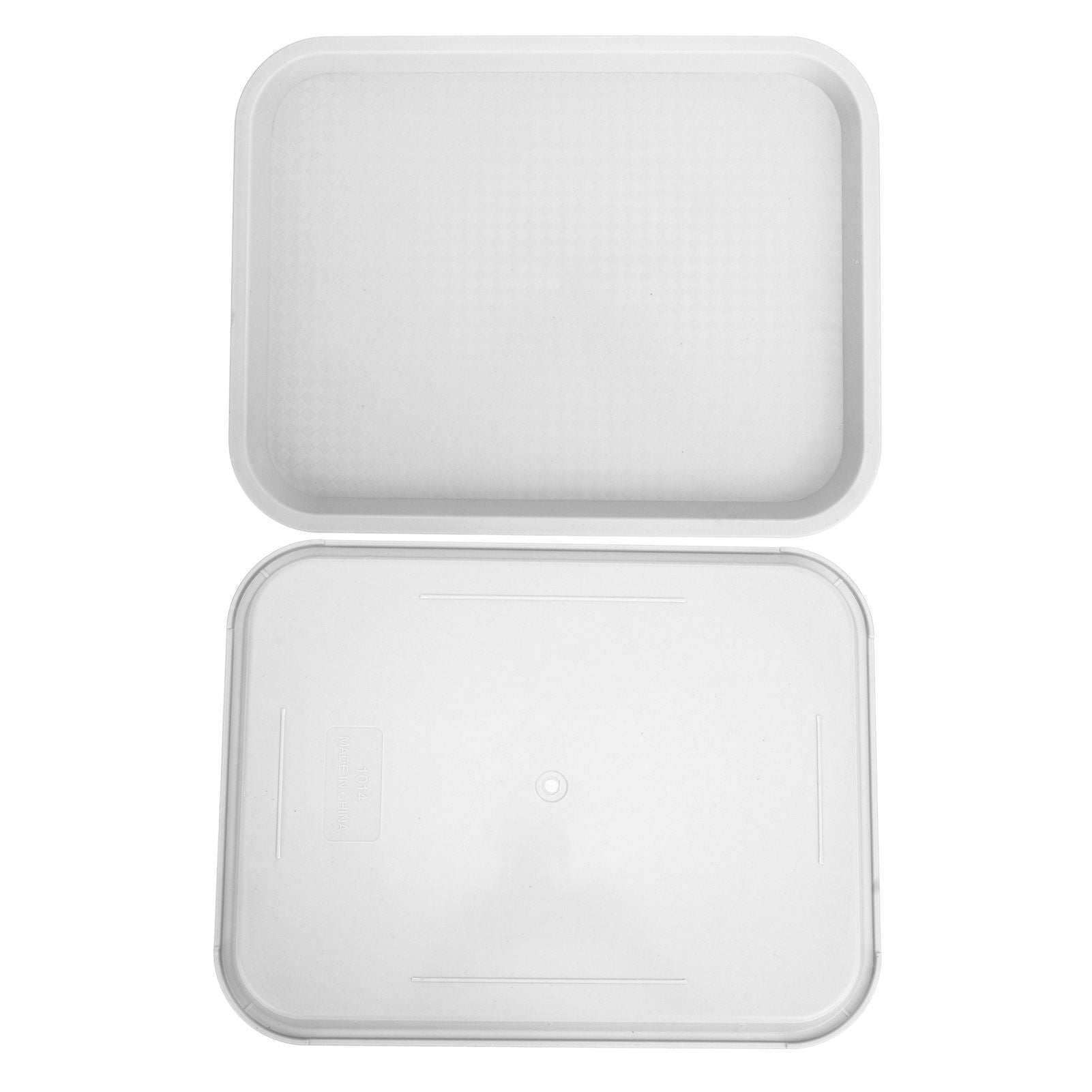 Fast Food Tray PP Rectangular Thick Slip Resistant Multi Purpose Food Service Tray for Restaurant CanteenWhite V1294-YM0523-3118220038114