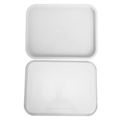Fast Food Tray PP Rectangular Thick Slip Resistant Multi Purpose Food Service Tray for Restaurant CanteenWhite V1294-YM0523-3118220038114