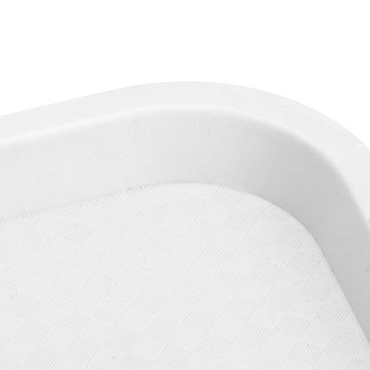 Fast Food Tray PP Rectangular Thick Slip Resistant Multi Purpose Food Service Tray for Restaurant CanteenWhite V1294-YM0523-3118220038114