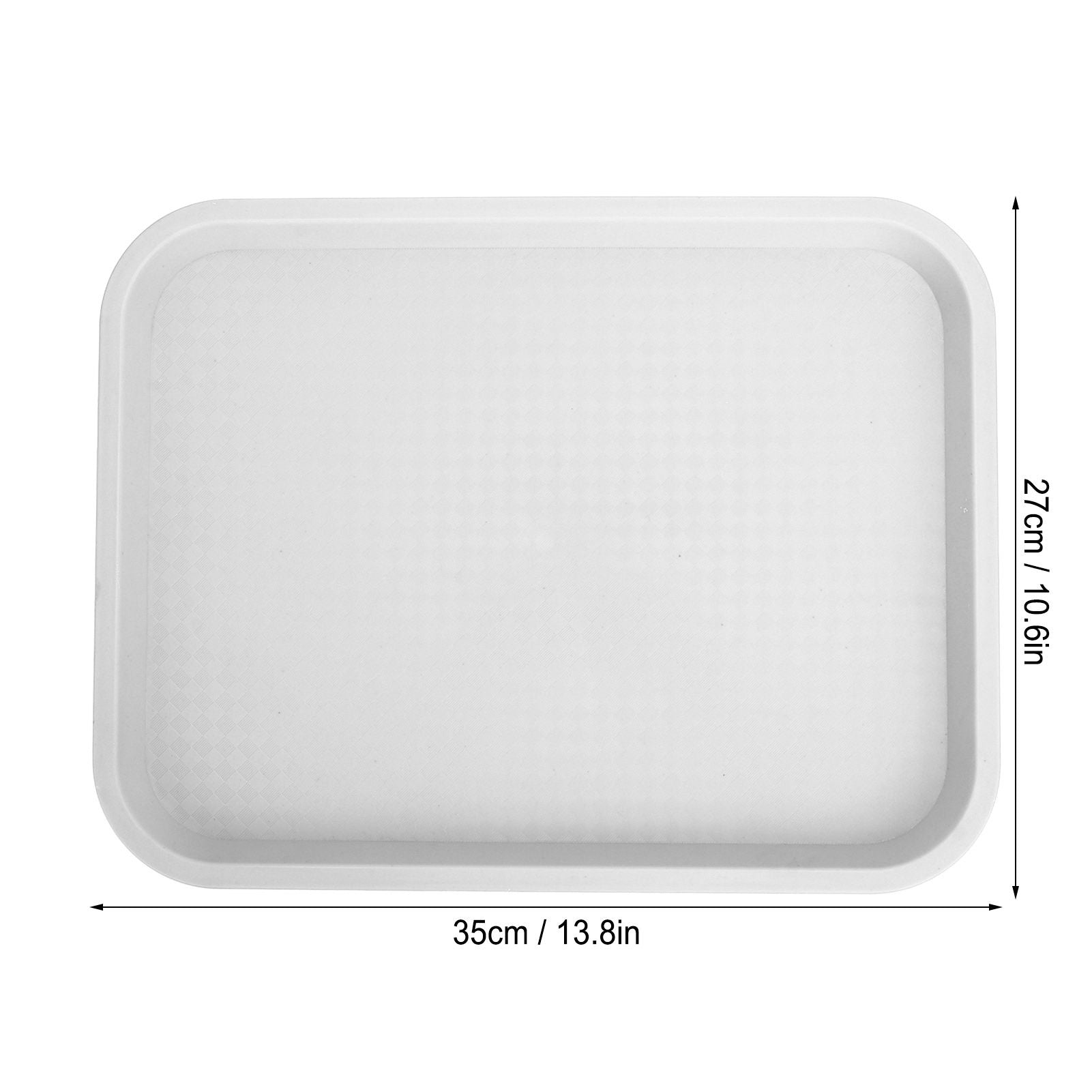Fast Food Tray PP Rectangular Thick Slip Resistant Multi Purpose Food Service Tray for Restaurant CanteenWhite V1294-YM0523-3118220038114