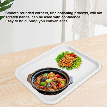 Fast Food Tray PP Rectangular Thick Slip Resistant Multi Purpose Food Service Tray for Restaurant CanteenWhite V1294-YM0523-3118220038114