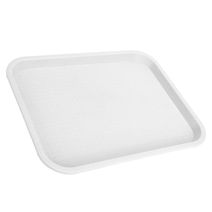 Fast Food Tray PP Rectangular Thick Slip Resistant Multi Purpose Food Service Tray for Restaurant CanteenWhite V1294-YM0523-3118220038114