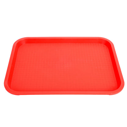 Fast Food Tray PP Rectangular Thick Slip Resistant Multi Purpose Food Service Tray for Restaurant CanteenRed V1294-YM0523-3118220038115