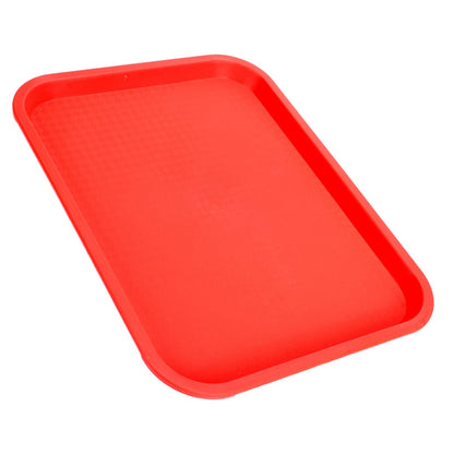 Fast Food Tray PP Rectangular Thick Slip Resistant Multi Purpose Food Service Tray for Restaurant CanteenRed V1294-YM0523-3118220038115