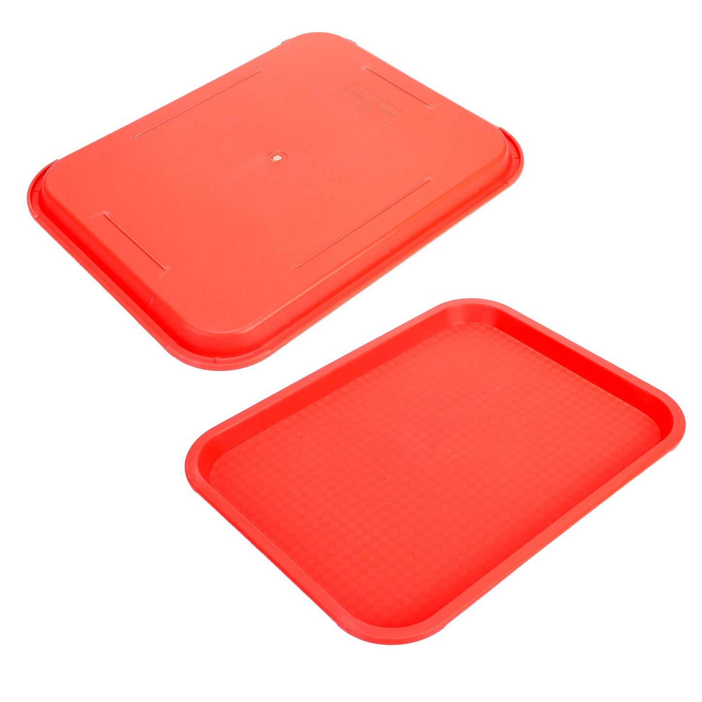 Fast Food Tray PP Rectangular Thick Slip Resistant Multi Purpose Food Service Tray for Restaurant CanteenRed V1294-YM0523-3118220038115