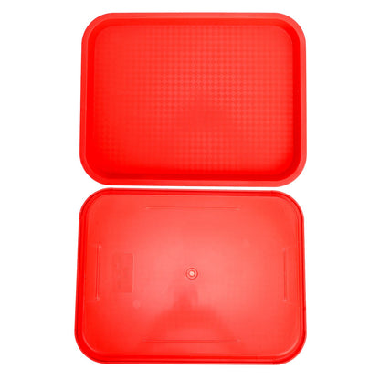 Fast Food Tray PP Rectangular Thick Slip Resistant Multi Purpose Food Service Tray for Restaurant CanteenRed V1294-YM0523-3118220038115