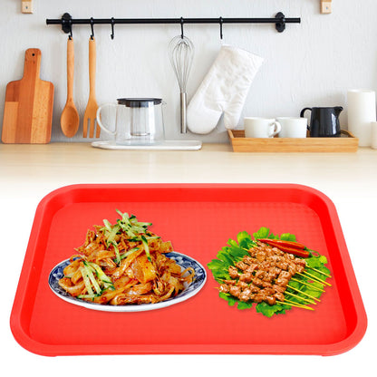 Fast Food Tray PP Rectangular Thick Slip Resistant Multi Purpose Food Service Tray for Restaurant CanteenRed V1294-YM0523-3118220038115