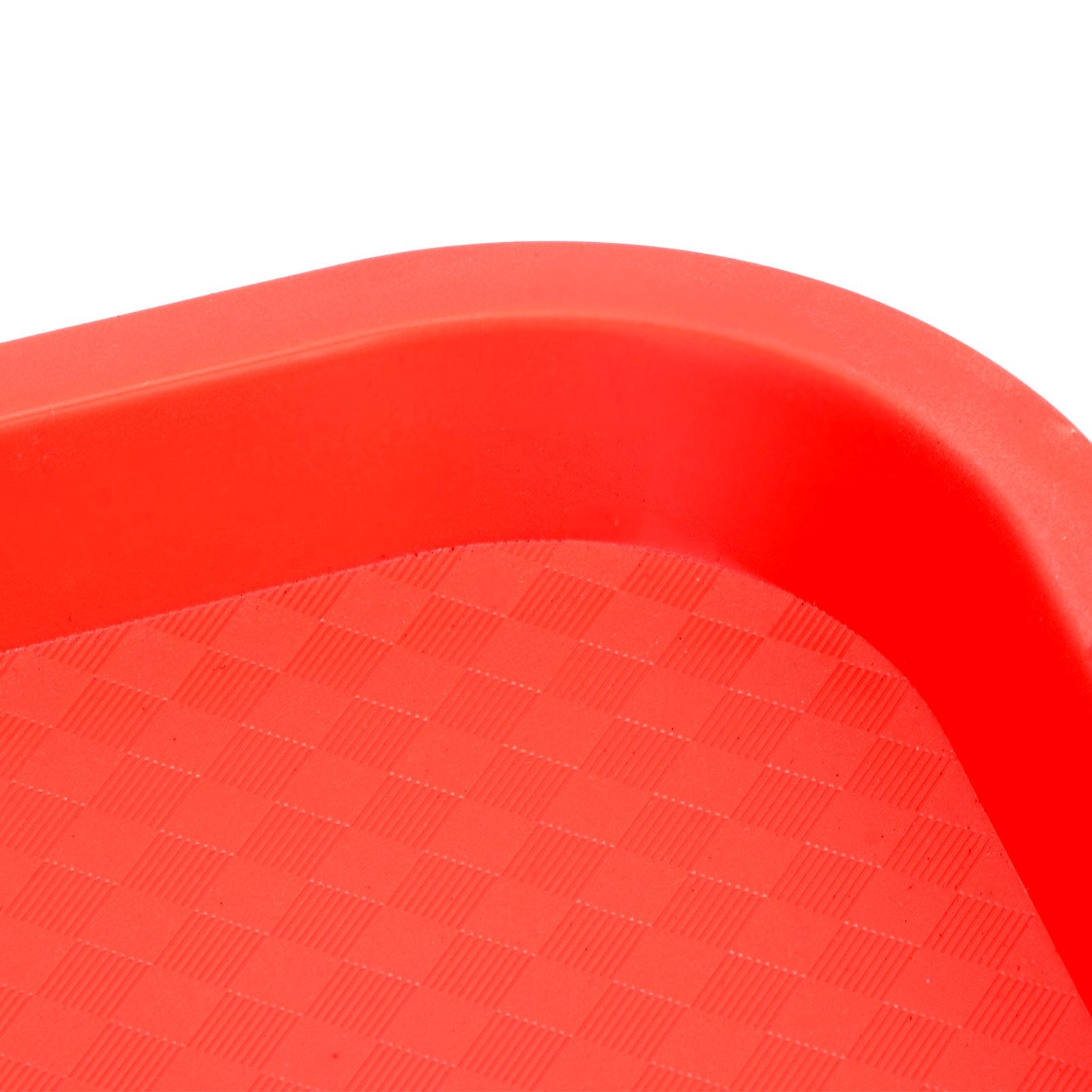 Fast Food Tray PP Rectangular Thick Slip Resistant Multi Purpose Food Service Tray for Restaurant CanteenRed V1294-YM0523-3118220038115