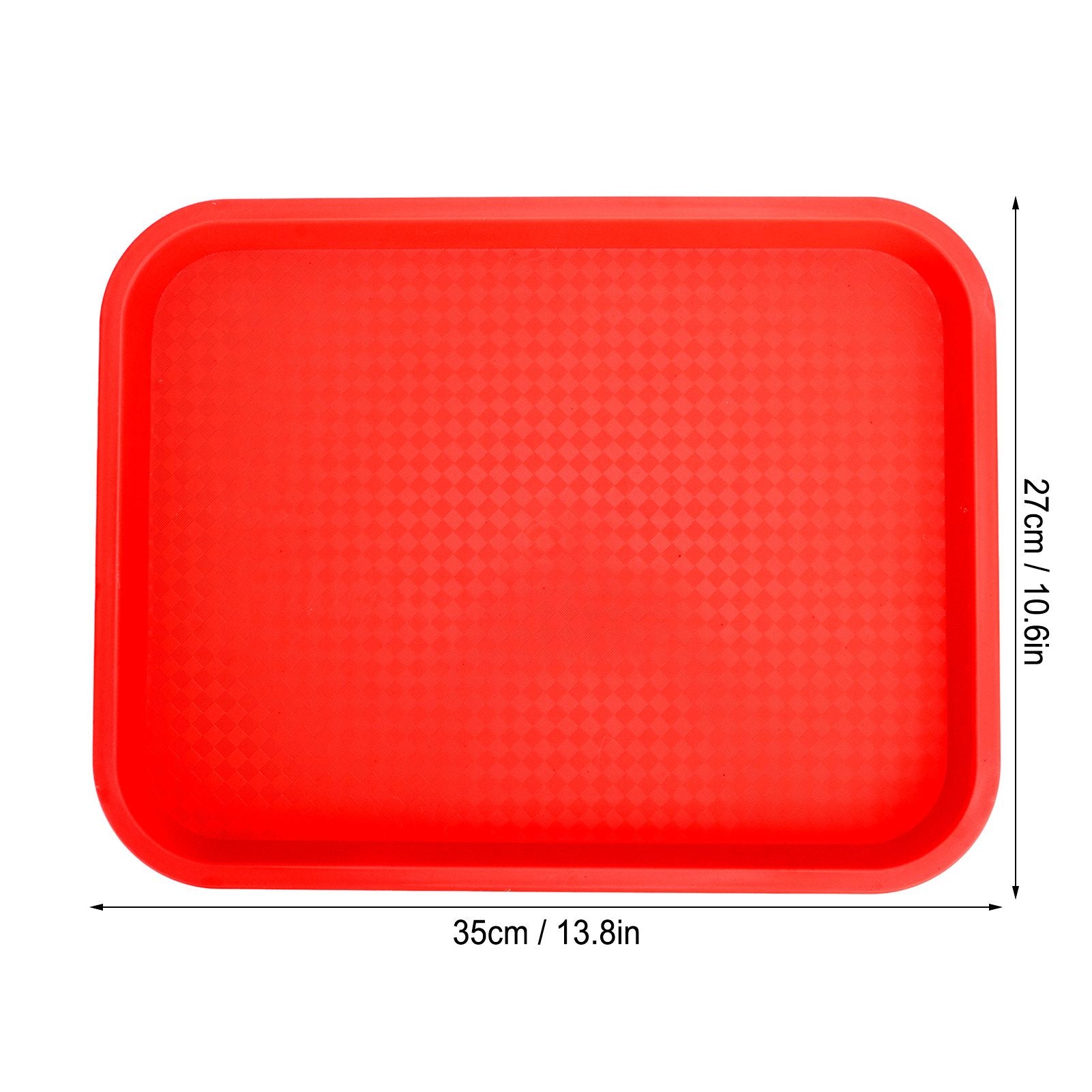 Fast Food Tray PP Rectangular Thick Slip Resistant Multi Purpose Food Service Tray for Restaurant CanteenRed V1294-YM0523-3118220038115