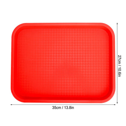 Fast Food Tray PP Rectangular Thick Slip Resistant Multi Purpose Food Service Tray for Restaurant CanteenRed V1294-YM0523-3118220038115