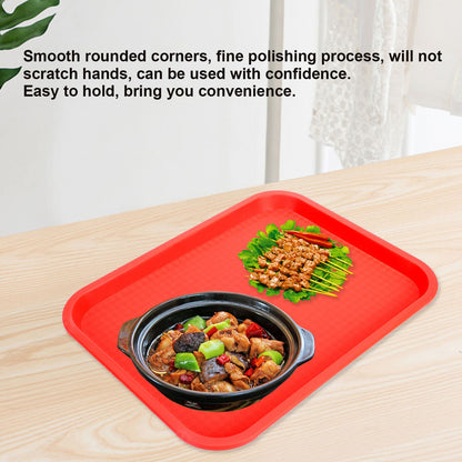 Fast Food Tray PP Rectangular Thick Slip Resistant Multi Purpose Food Service Tray for Restaurant CanteenRed V1294-YM0523-3118220038115