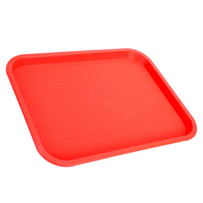 Fast Food Tray PP Rectangular Thick Slip Resistant Multi Purpose Food Service Tray for Restaurant CanteenRed V1294-YM0523-3118220038115