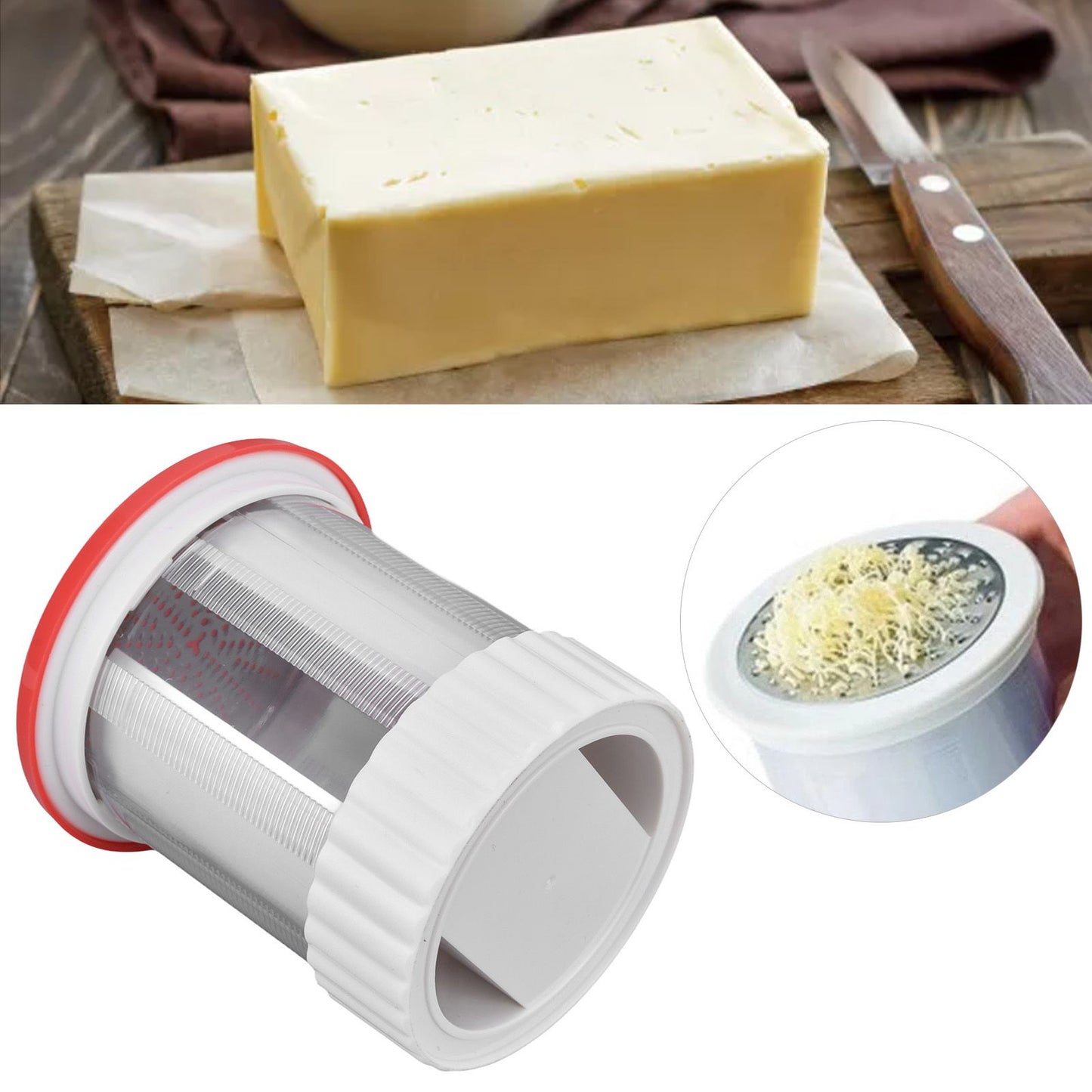 Cheese Grater Home Kitchen Portable Plastic Stainless Steel Fruits Vegetables Butter Shredder V1294-YM0523-3118220038411