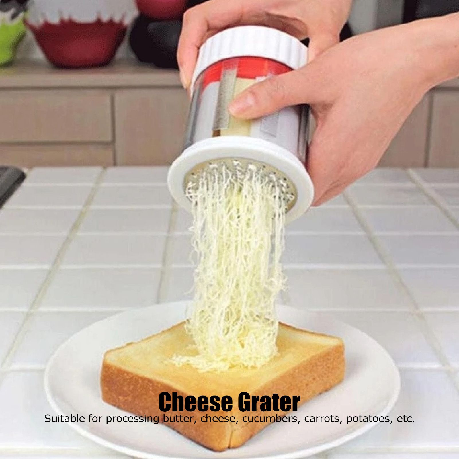 Cheese Grater Home Kitchen Portable Plastic Stainless Steel Fruits Vegetables Butter Shredder V1294-YM0523-3118220038411