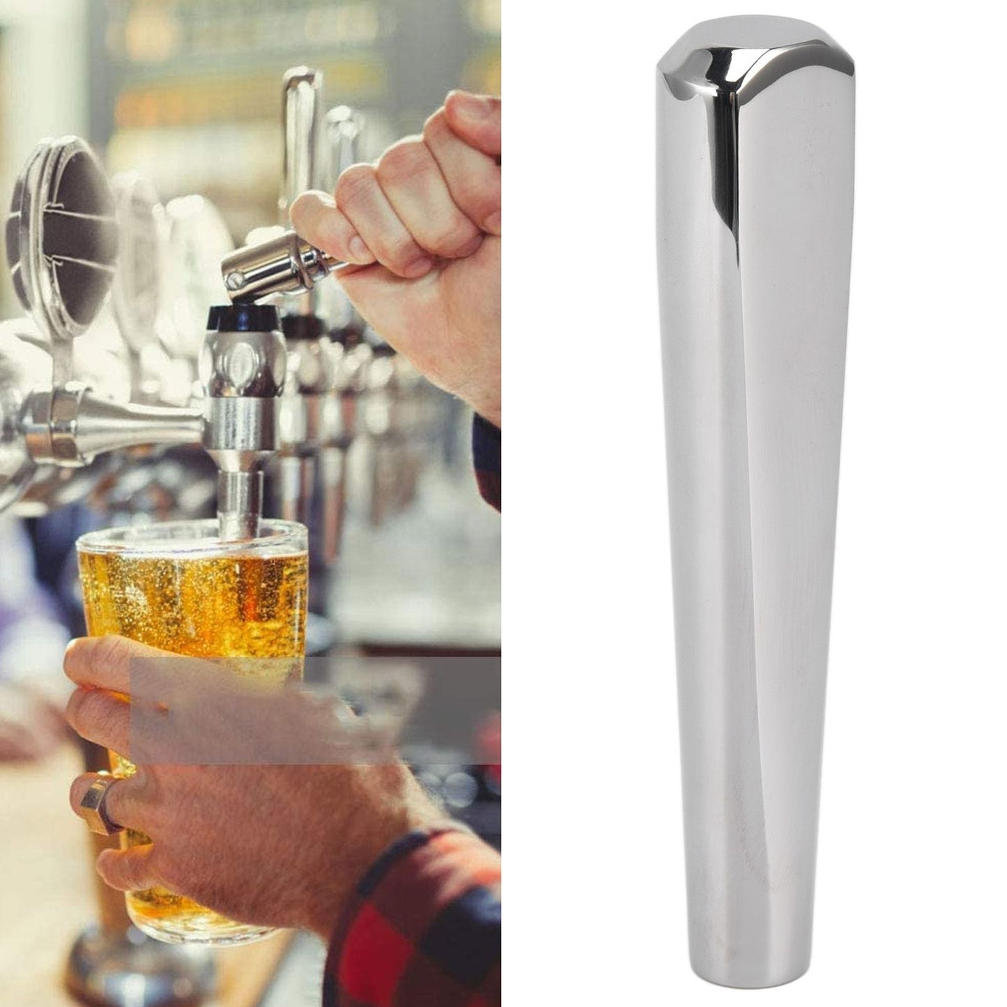 Beer Tap Handle 304 Stainless Steel Beer Faucet Handle for Standard 3/8in Thread Faucet V1294-YM0523-3118220039411