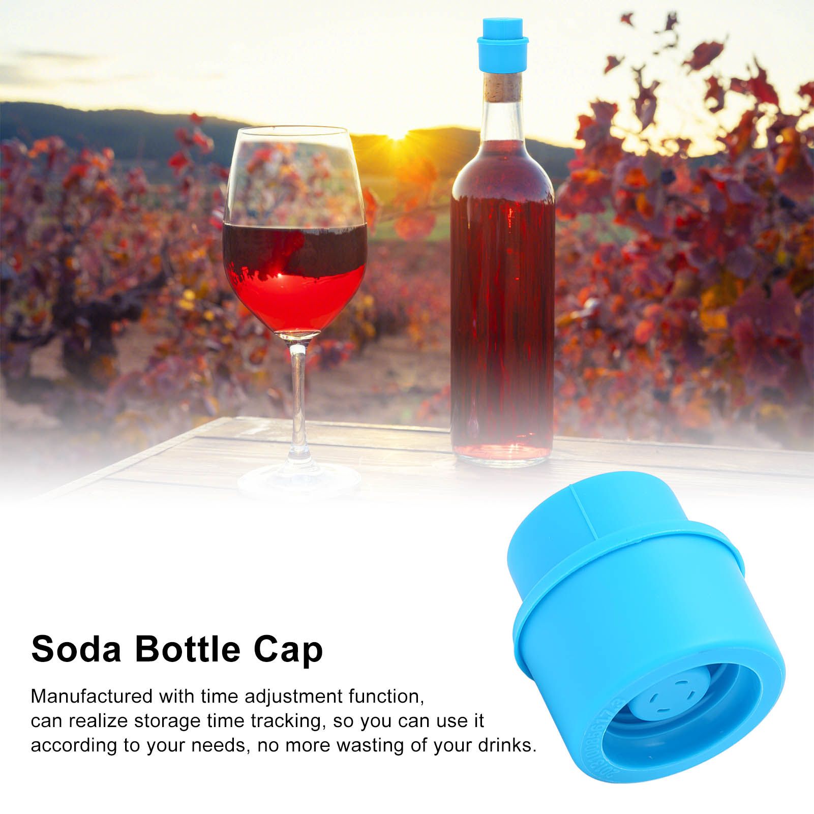 Soda Bottle Stopper Carbonated Drink Keeper Portable Carbon Dioxide Saver for Daily Use Blue V1294-YM0523-3118220039711