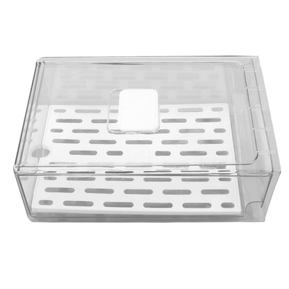 Refrigerator Storage Box Holder with Draining Plate Fruit Storage Container Preservation BoxL 11x20x30cm / V1294-YM0523-3118220040111