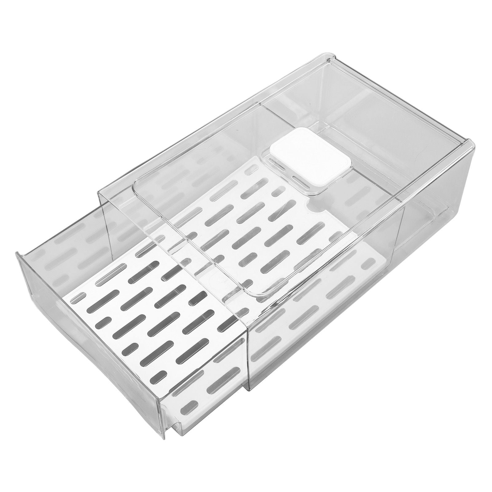 Refrigerator Storage Box Holder with Draining Plate Fruit Storage Container Preservation BoxL 11x20x30cm / V1294-YM0523-3118220040111