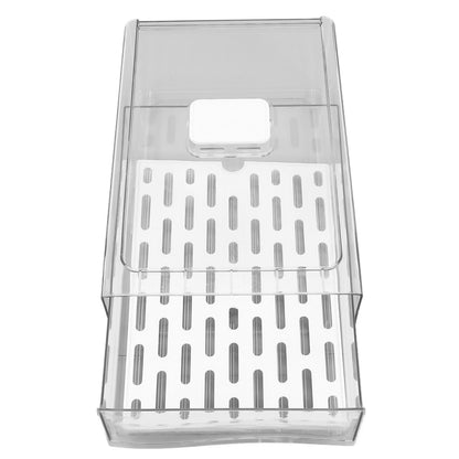 Refrigerator Storage Box Holder with Draining Plate Fruit Storage Container Preservation BoxL 11x20x30cm / V1294-YM0523-3118220040111