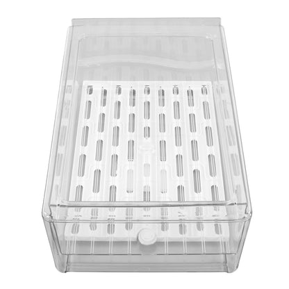 Refrigerator Storage Box Holder with Draining Plate Fruit Storage Container Preservation BoxL 11x20x30cm / V1294-YM0523-3118220040111