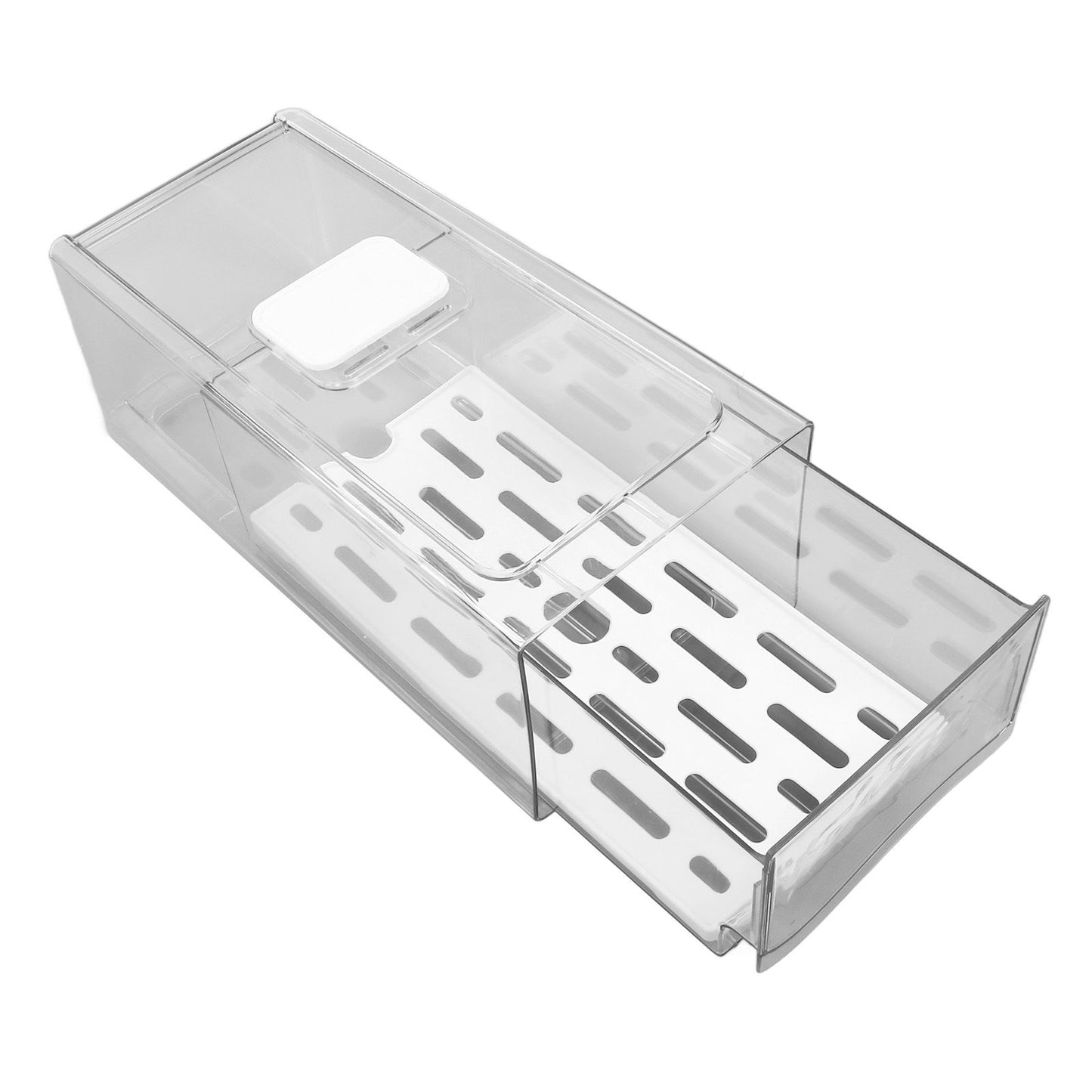 Refrigerator Storage Box Holder with Draining Plate Fruit Storage Container Preservation BoxS 11x14x30cm / V1294-YM0523-3118220040112