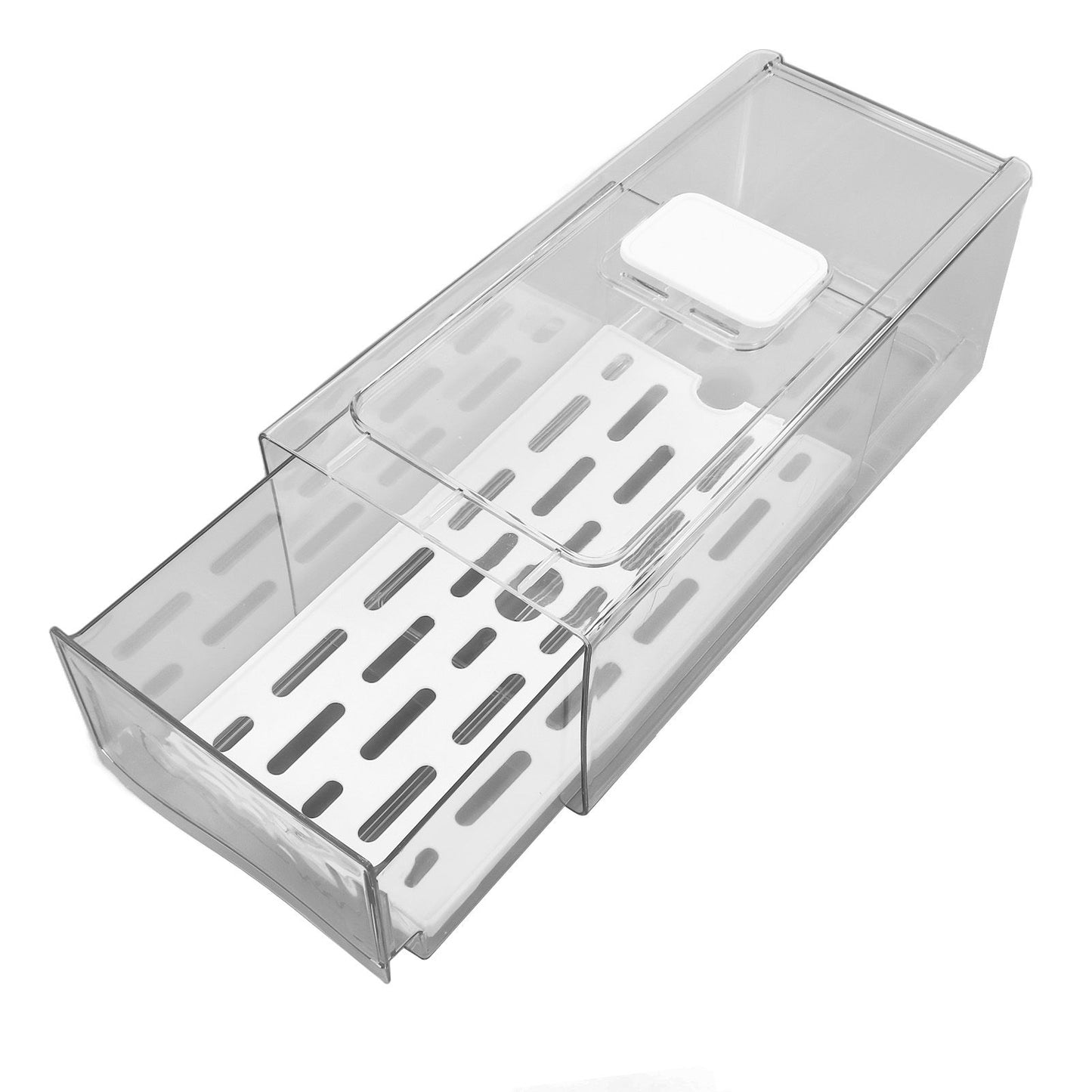 Refrigerator Storage Box Holder with Draining Plate Fruit Storage Container Preservation BoxS 11x14x30cm / V1294-YM0523-3118220040112