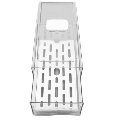 Refrigerator Storage Box Holder with Draining Plate Fruit Storage Container Preservation BoxS 11x14x30cm / V1294-YM0523-3118220040112