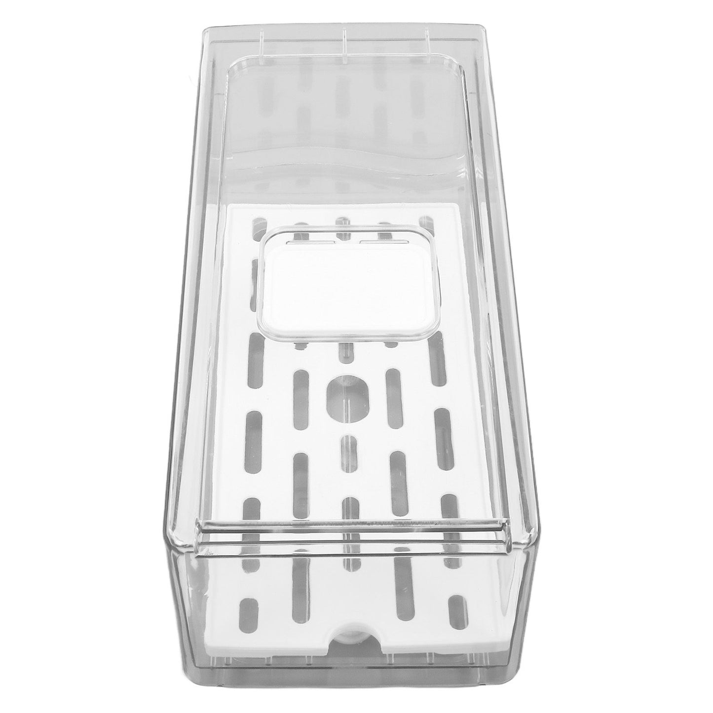 Refrigerator Storage Box Holder with Draining Plate Fruit Storage Container Preservation BoxS 11x14x30cm / V1294-YM0523-3118220040112