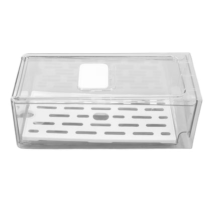 Refrigerator Storage Box Holder with Draining Plate Fruit Storage Container Preservation BoxS 11x14x30cm / V1294-YM0523-3118220040112