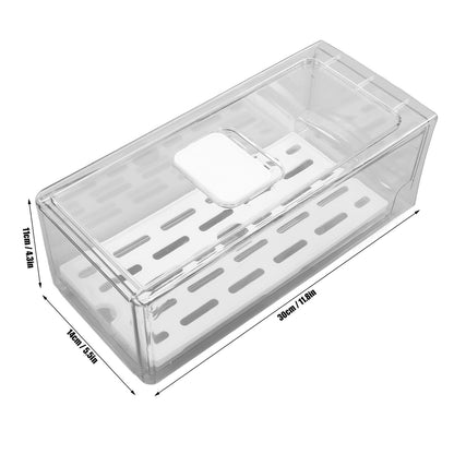 Refrigerator Storage Box Holder with Draining Plate Fruit Storage Container Preservation BoxS 11x14x30cm / V1294-YM0523-3118220040112