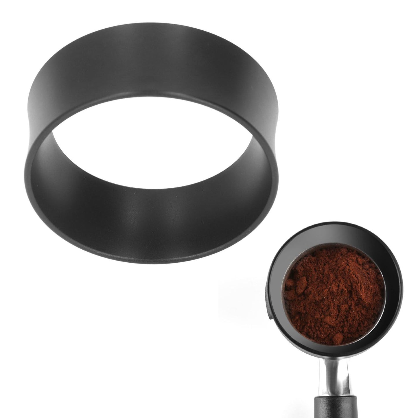 58mm Coffee Dosing Rings Prevent Flying Aluminium Alloy Coffee Powder Rings for Coffee Machine Black V1294-YM0523-3118220040911