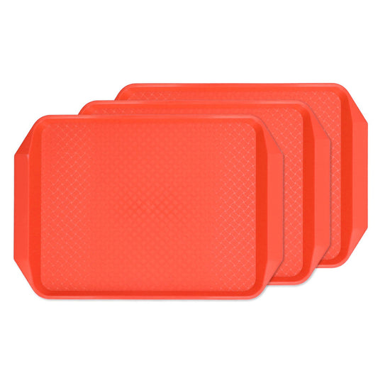 3PCS Colorful Food Tray Rectangle Thickened Binaural Plastic Tray Heat Resistance Stackable Cafeteria Trays V1294-YM0523-3118220042011