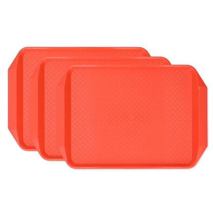 3PCS Colorful Food Tray Rectangle Thickened Binaural Plastic Tray Heat Resistance Stackable Cafeteria Trays V1294-YM0523-3118220042011