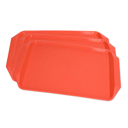 3PCS Colorful Food Tray Rectangle Thickened Binaural Plastic Tray Heat Resistance Stackable Cafeteria Trays V1294-YM0523-3118220042011