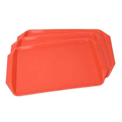 3PCS Colorful Food Tray Rectangle Thickened Binaural Plastic Tray Heat Resistance Stackable Cafeteria Trays V1294-YM0523-3118220042011